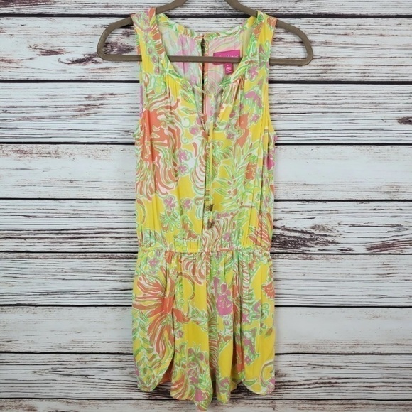 LILLY Pulitzer Target Challis Happy Place Limited Edition Rayon Romper Women’s S - Picture 2 of 13